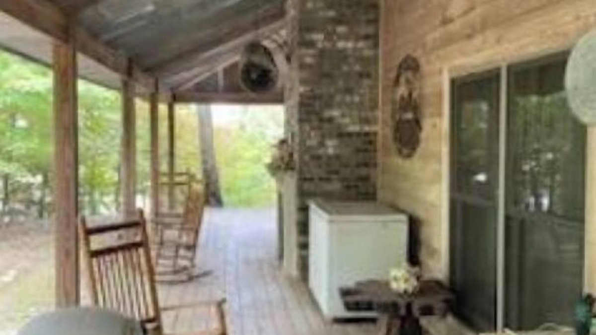 Cabin in the woods overlooking Grenada lake.
