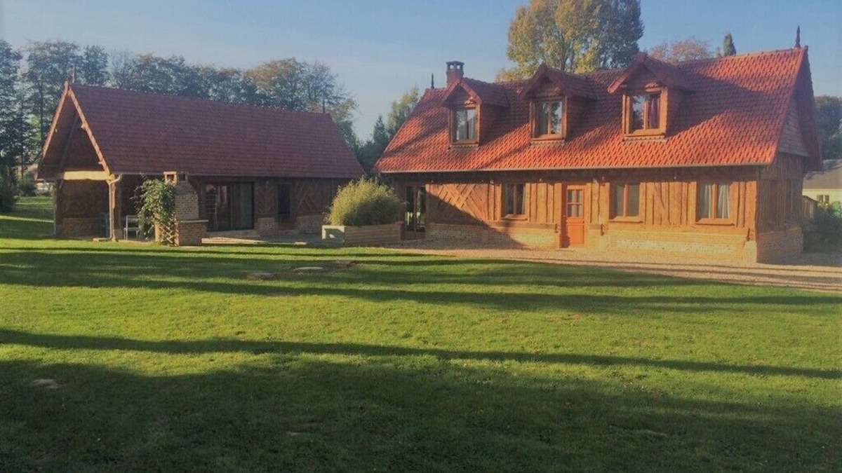 gite composed of 2 houses with fireplace and sauna