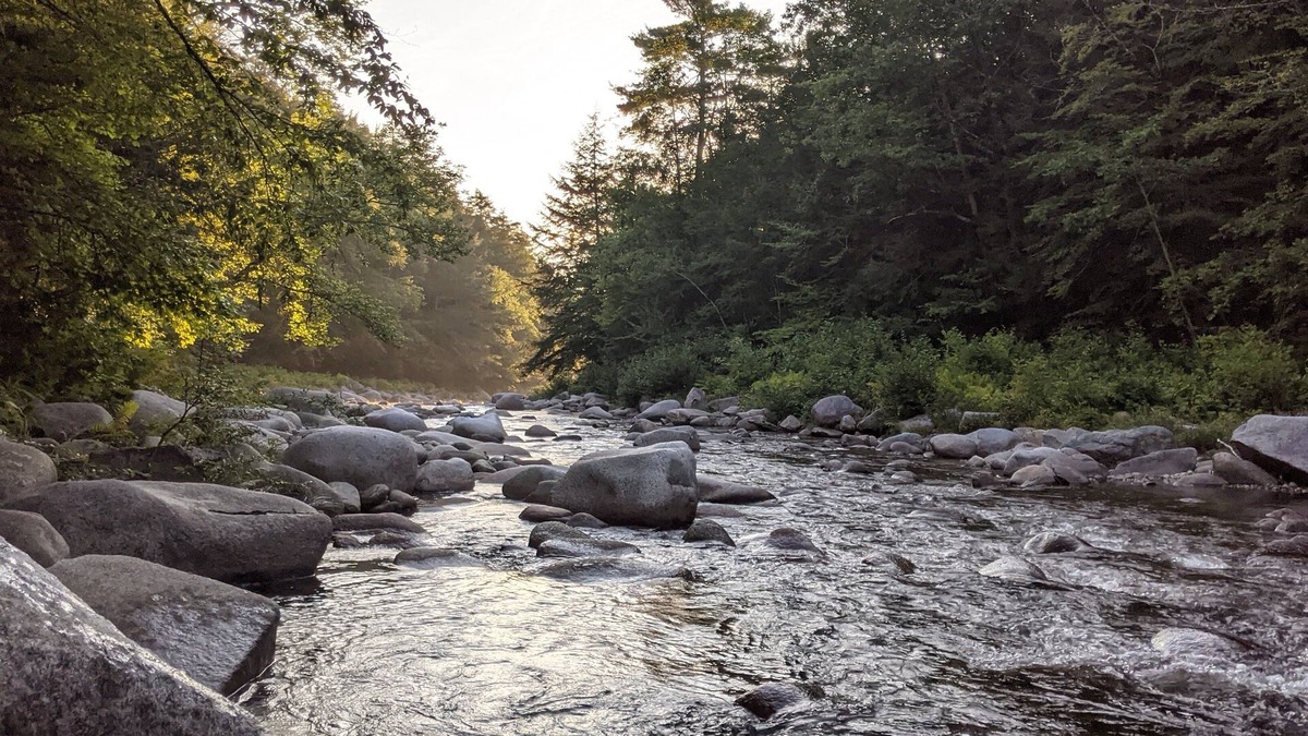 White Mountain scenic river camp with cozy cabin