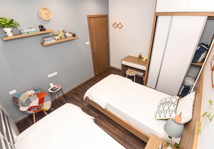 1 bedroom with twin bed in Vinhomes GreenBay Hanoi
