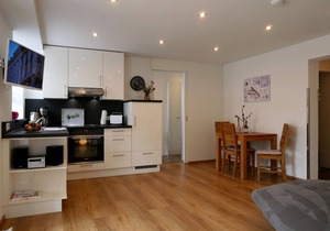 1. Ferienwohnung im Sourterrain mit 45 qm, 1 Schlafzimmer für max. 2 Personen