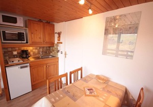 100m from resort center, 2nd floor, view ski slopes, balcony, tv, ski locker, 22m², Les Saisies