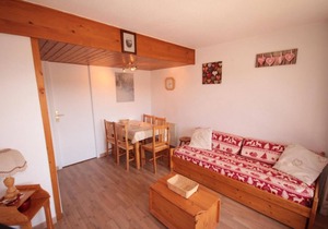 100m from resort center, 2nd floor, view ski slopes, balcony, tv, ski locker, 22m², Les Saisies