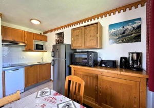 10m from ski slopes, 1st floor, balcony, tv, ski locker, 46m², Les Menuires