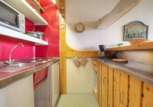 10m from ski slopes, 1st floor, balcony, tv, 33m², Les Arcs