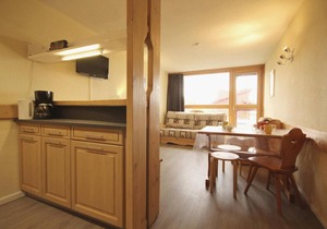 10m from ski slopes, 1st floor, view valley, balcony, tv, 33m², Les Arcs