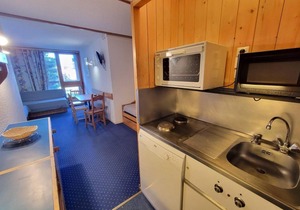 10m from ski slopes, 4th floor, balcony, tv, 24m², Les Arcs