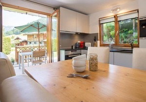 2-bedroom apartment with outdoor jacuzzi below the ski slopes!