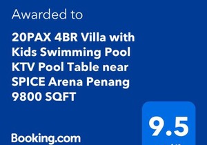 20PAX 4BR Villa with Kids Swimming Pool, KTV, BBQ near SPICE Arena Penang