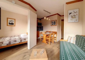 3rd floor, view mountain/ski slopes, balcony, tv, ski locker, 24m², Les Menuires