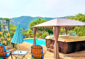 4 Holiday Homes near beach, lake and mountains + Pool + Jacuzzi for 10 guests