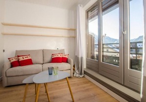 4th floor, view valley, balcony, parking, tv, ski locker, 49m², Chamonix