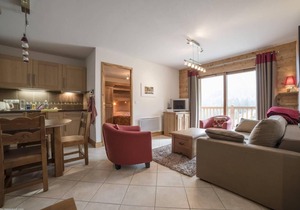 50m from ski slopes, 2nd floor, view mountain, swimming pool, balcony, parking, tv, ski locker, 55m²