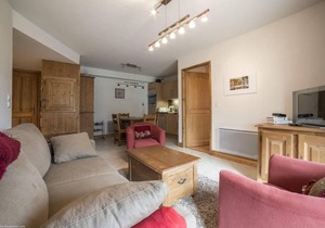 50m from ski slopes, 2nd floor, view mountain, swimming pool, balcony, parking, tv, ski locker, 55m²