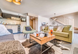 50m from ski slopes, 7th floor, fitness, swimming pool, sauna, hammam, balcony, tv, ski locker, 72m²
