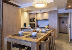 50m from ski slopes, fitness, swimming pool, sauna, hammam, balcony, fireplace or stove, tv