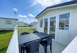 8 berth caravan with decking to hire at Naze Marine in Essex ref 17280C