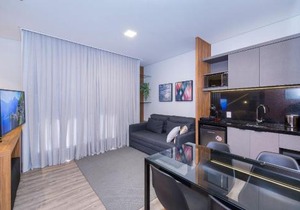 AION suítes 202 - Compacto e luxuoso Loft - Rooftop com piscina e academia - À poucos passos da praia