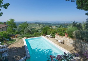Apartment with A/C, WIFI, pool, pets allowed, panoramic view, parking, close to Greve In Chianti