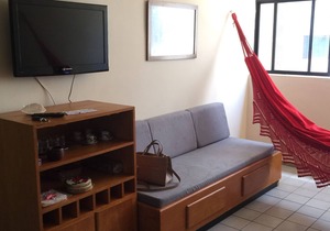 Apartment in Ponta de Campina Beach, with parking.