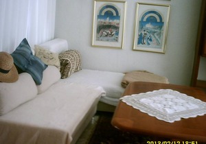 Apartment, shower or bath, toilet, living room/bedroom