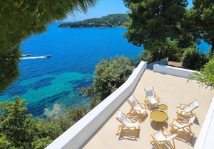 Beachfront Villa in Skiathos with Semi-Private Sandy Beach