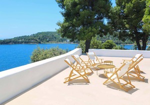 Beachfront Villa in Skiathos with Semi-Private Sandy Beach