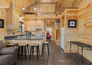 Beautiful cabins with a pool in a peaceful setting