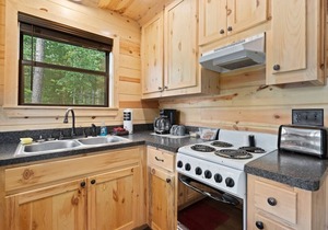 Beautiful cabins with a pool in a peaceful setting