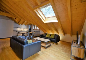 Beautiful penthouse apartment with stunning views of Lauterbrunnnen valley.