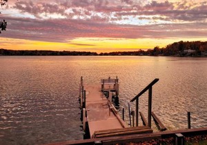 Benton Harbor Lake House with Dock and Fire Pit!