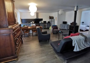 Bielle, apartment with garden and garage