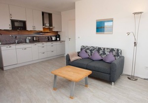 Bright and open: The homely apartment, which was completed in 2017