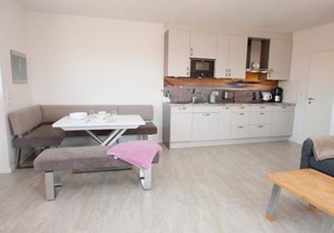 Bright and open: The homely apartment, which was completed in 2017