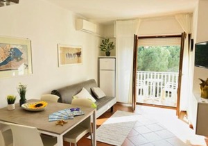 Bright sea front apartment with balcony
