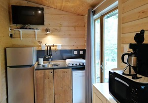 Camping maeva Escapades Coeur d'Ardèche * - 3-Room Comfort Chalet for 5 People with Air Conditioning + TV