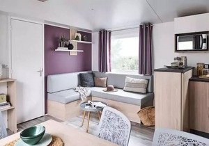 Campsite Le Clos de Balleroy * - Mobil Home Lodge 100 Comfort plus 3 bedrooms - 2 sdd - 40 m2 + semi covered terrace 6 people