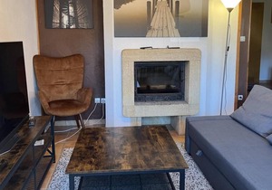 Chalet, 60m from shops, view resort, fireplace or stove, tv, ski locker, 75m², La Plagne