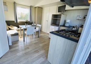 Child friendly 4-person mobile home on a farm campsite near Zoutelande