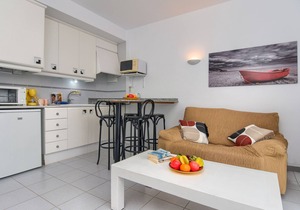 Classic and cheerful studio in Denia, Costa Blanca, Spain with communal pool for 4 persons
