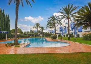 Classic and cheerful studio in Denia, Costa Blanca, Spain with communal pool for 4 persons