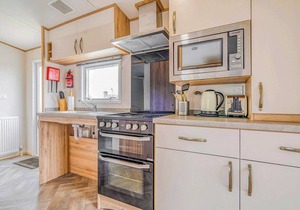 Comfortable spacious caravan with one double and one twin.