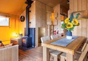 Contemporary secluded lodge with extra privacy and outdoor space.