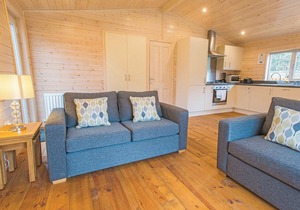 Contemporary secluded lodge with extra privacy and outdoor space.