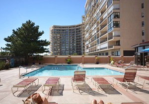 Cute, cozy 2 bedroom oceanfront condo with free WiFi, a great ocean view, and awesome amenities including indoor/outdoor pools and a game room located uptown!