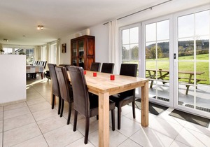 Detached natural stone house with sunny garden and terrace, modern interior