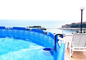Double studio with private sea view balcony