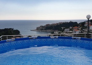 Double studio with private sea view balcony
