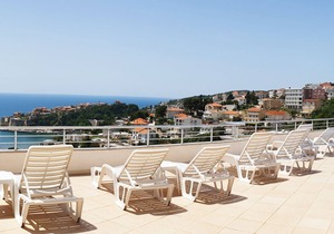 Double studio with private sea view balcony