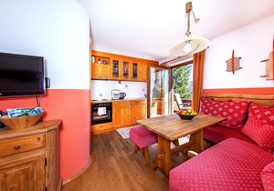 Ferienwohnung Loferau 5 - 50 m² für 2-3 Personen, 1 großer Wohn-Schlafraum, sep. Küche